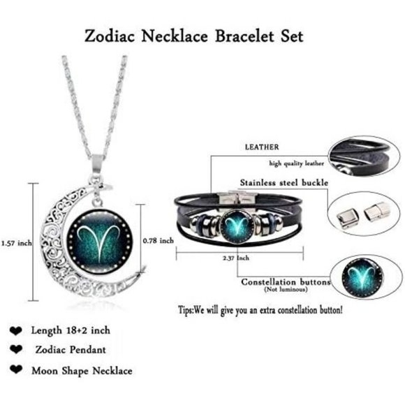 NEW Zodiac Necklace Bracelet Set for Men Gifts 12 Constellation Necklace… - Picture 7 of 15